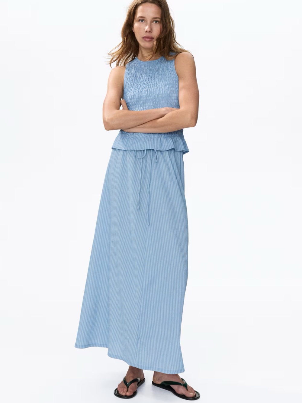 Light Blue Maxi Skirt and Top